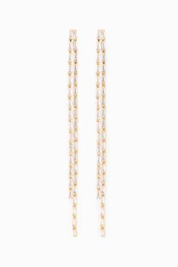 Capri Crystal Drop Earrings in 18kt Gold-plated Brass