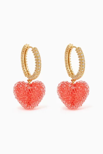 Jelly Heart Drop Earrings in 18kt Gold-plated Brass