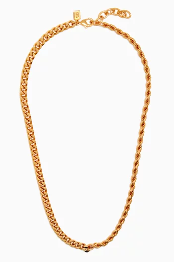Pazzo Chain Mismatch Necklace in 18kt Gold-plated Brass