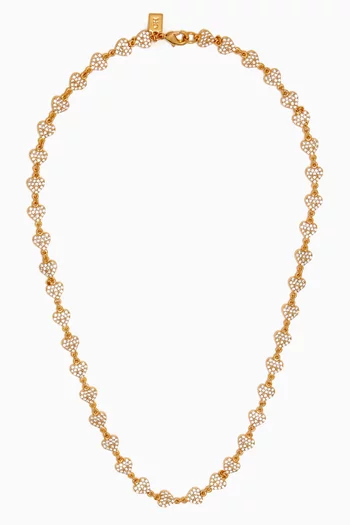 Habibti Pavé Heart Necklace in 18kt Gold-plated Brass