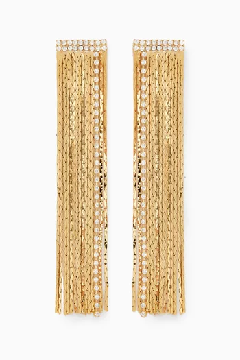 Behind The Blinds Fringe Drop Earrings in 18kt Gold-plated Brass