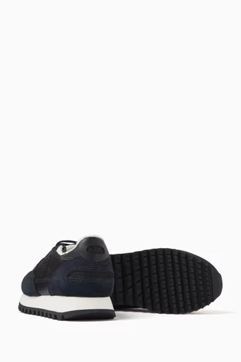 Eagle Logo Sneakers in Mesh & Suede