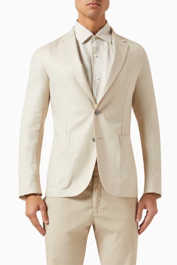 Shirt Jacket in Cashmere Silk & Linen-blend