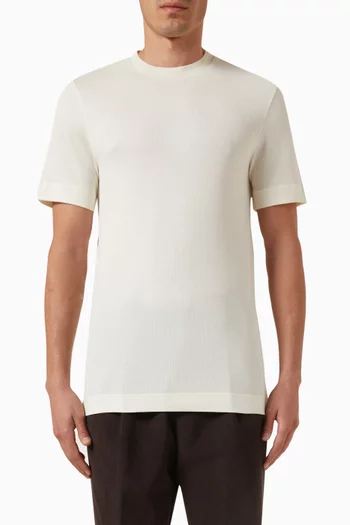 Textured T-shirt in Cotton-silk