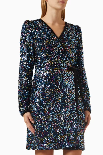 Yaskillo Wrap Dress in Sequins