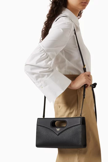 Diamond Crossbody Bag in Leather