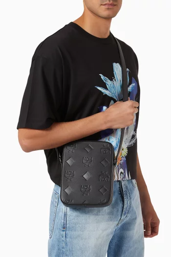 Mini Klassik Maxi Monogram Crossbody Bag in Leather