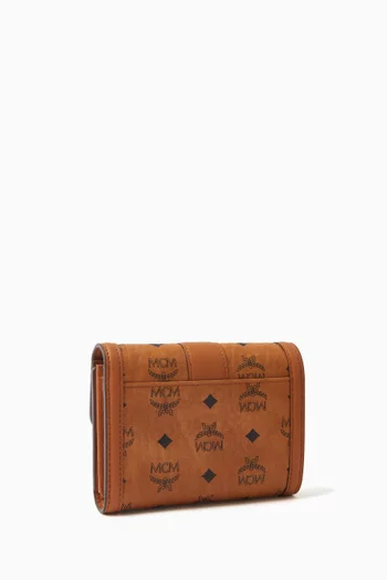 Small Tracy Trifold Wallet in Visetos Canvas