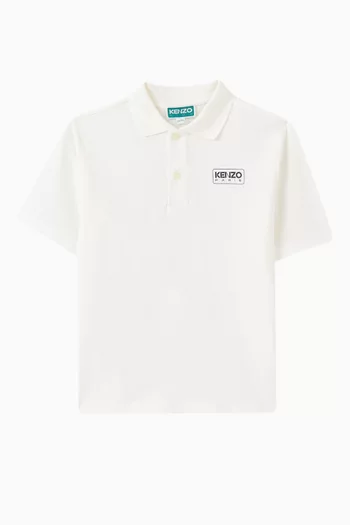 Logo-print Polo Shirt in Cotton Piqué