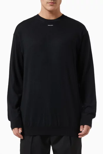 Jacquard Logo Sweater in Cashmere Knit