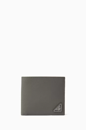 Logo Billfold Wallet in Saffiano Leather