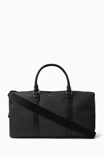Hudson Logo Weekender Bag in Coated Canvas & Leather
