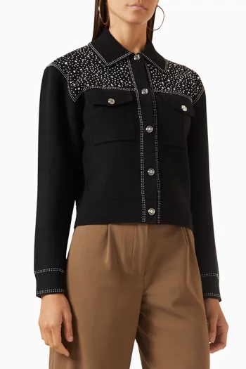 Myvesty Rhinestone-embellished Jacket in Cotton-blend