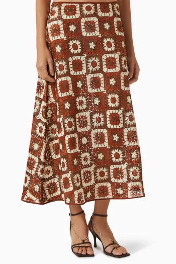 Spice Island Midi Skirt in Crochet