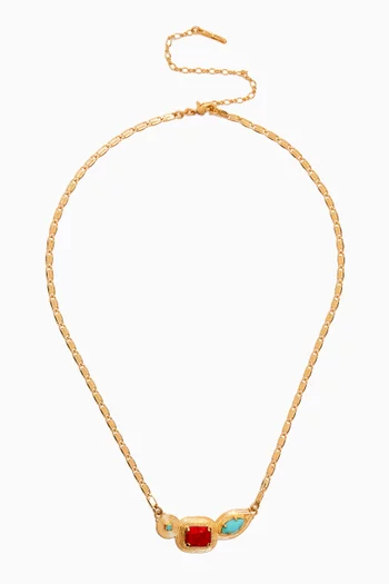 Prestige Crystal Necklace in 14kt Gold-plated Metal
