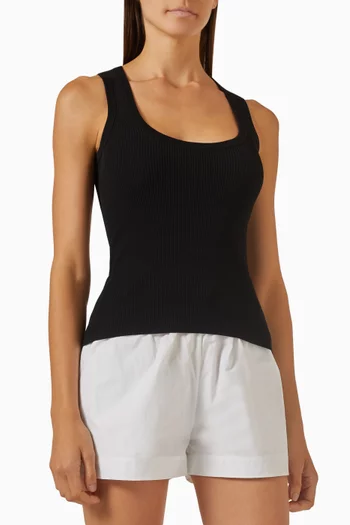 Ribbed Tank Top in Viscose-blend