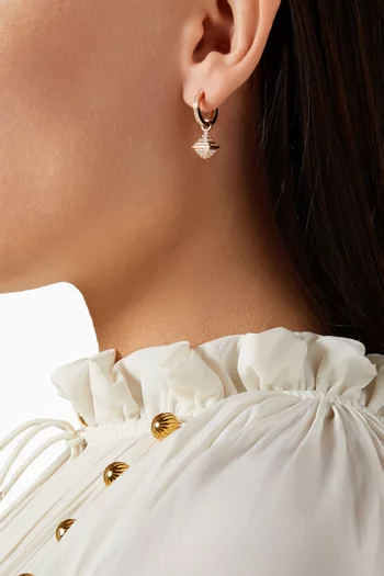 Cleo Rev Mini Full Diamond Drop Earrings in 18kt Rose Gold