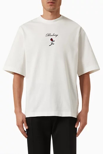 Logo-embroidered T-shirt in Cotton Jersey
