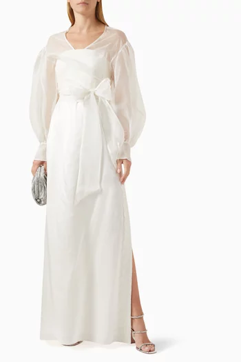La Lune Lia Wrap Crop Top in Silk