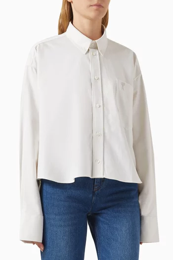 Oversized Cropped Shirt in Cotton