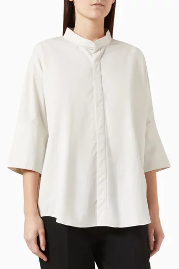 Mandarin Collar Shirt in Cotton
