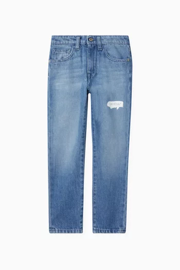 Paint Graphic Straight-leg Jeans in Denim