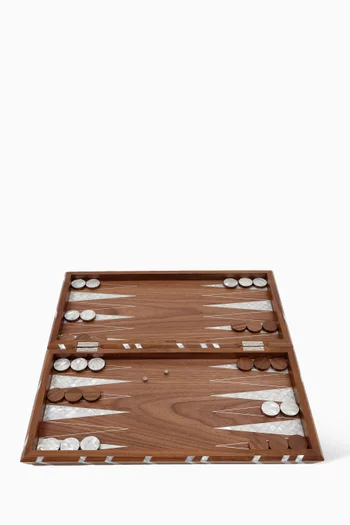 Striped Backgammon in American Walnut