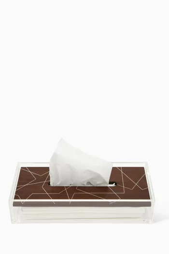 Arabesque Fusion Tissue Box in American Walnut