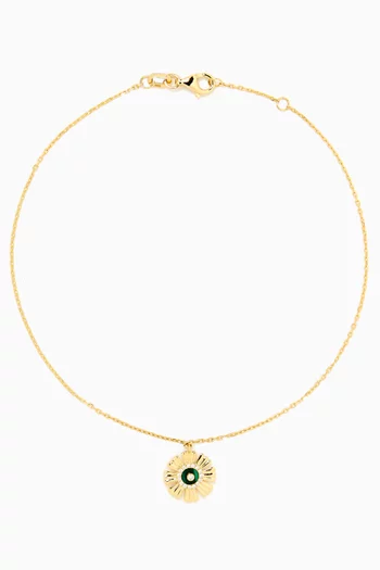 Farfasha Happy Sunkiss Malachite & Diamond Anklet in 18kt Gold