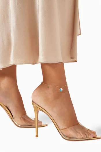 Amelia Barcelona Reversible Mosaic Charm Anklet in 18kt Gold