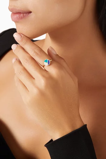 Amelia Barcelona Mosaic Mother-of-Pearl Ring in 18kt Gold