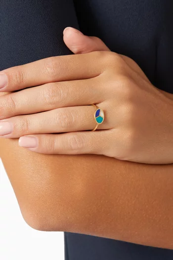 Amelia Barcelona Mosaic Mother-of-Pearl Ring in 18kt Gold