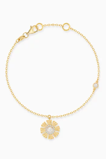 Farfasha Happy Sunkiss Pearl & Diamond Anklet in 18kt Gold