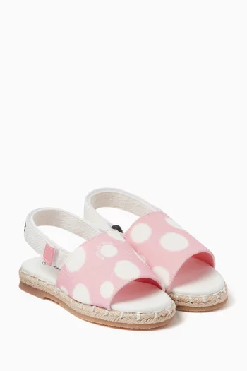 Polka-dot Sandals in Canvas