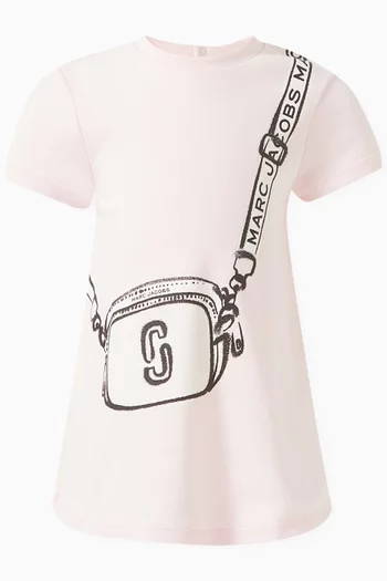 Graphic-print T-shirt Dress in Cotton