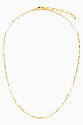Delphine Freshwater Pearl Necklace in 14kt Gold-plated Brass