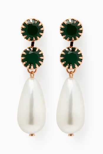 Clementine Drop Earrings in Gold-plated Brass
