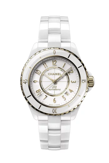 White highly resistant ceramic and 18K yellow gold