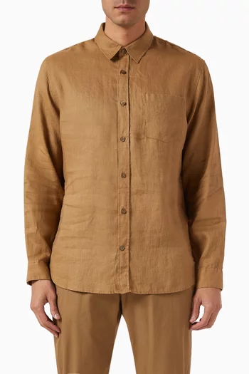 Classic-fit Long-sleeve Shirt in Linen