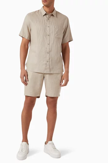 Classic-fit Short-sleeve Shirt in Linen