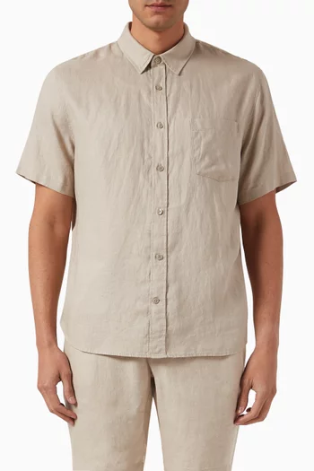 Classic-fit Short-sleeve Shirt in Linen