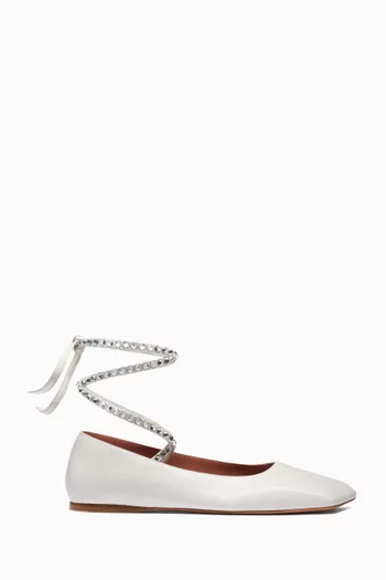 Ane Lace-up Ballet Flats in Nappa