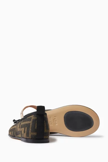 FF Monogram Ballerinas in Cotton