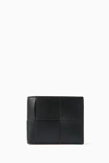 Cassette Bi-fold Wallet in Intrecciato Leather