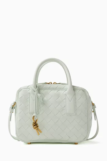 حقيبة جيت واي صغيرة بيد علوية جلد مجدول