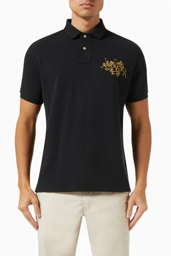 Lunar New Year Triple-pony Polo Shirt in Cotton