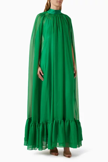 فستان لانيل طويل بكاب شيفون