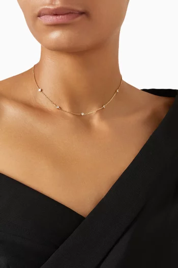 Sparkle 5 Round Diamond Choker in 18kt Gold