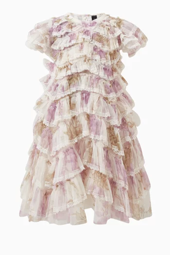 Wisteria Ruffle Lace Dress in Recycled Tulle