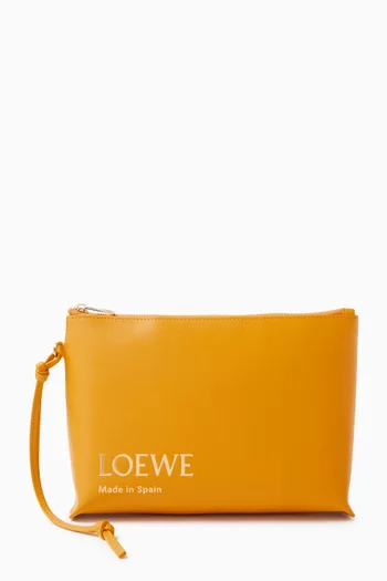 Embossed LOEWE T Pouch in Shiny Nappa Calfskin